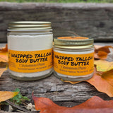 Greene Grass Cinnamon Plum whipped tallow moisturizer in 2 oz and 4 oz jars.
